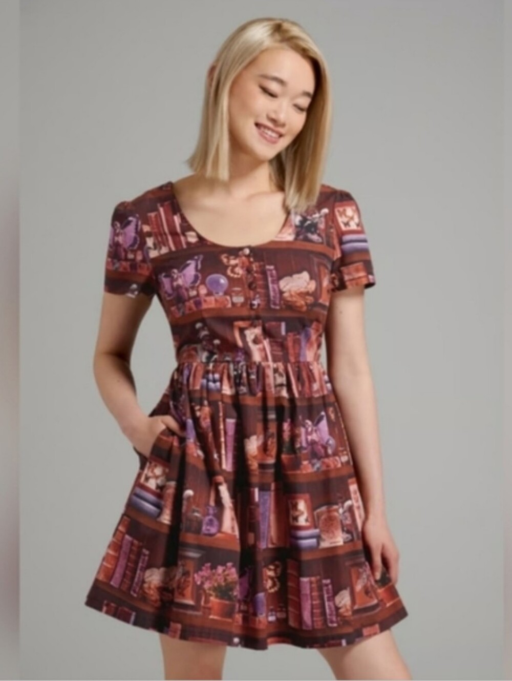 NWT Black Friday Maroon Macabre Book Collection Skater Dtess